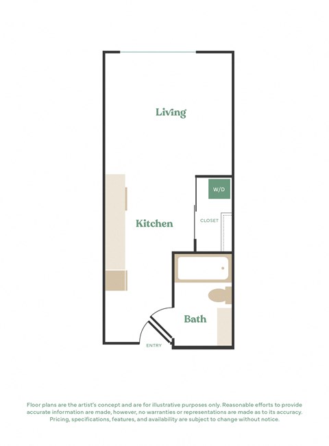 this floor plan is an approximation of a 1 bedroom floor plan